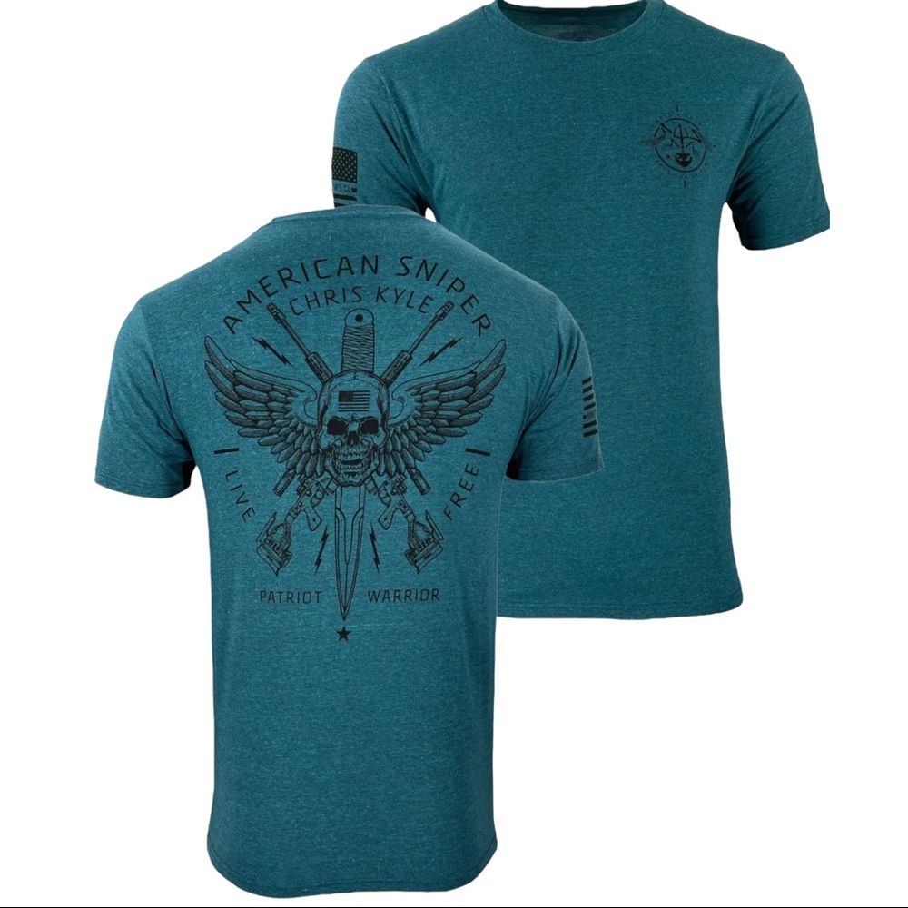 Howitzer Style Men's T-Shirt CHRIS KYLE CIRCLE SHILED Military Grunt MFG